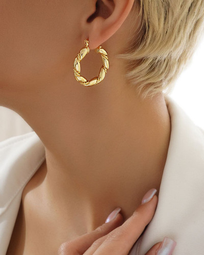 گوشواره زنانه طرح طلا نانو رنگ ثابت