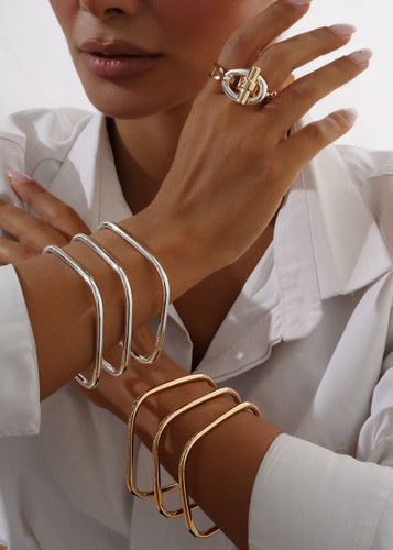 ست زنانه النگو و انگشتر هرمس نانو رنگ ثابت