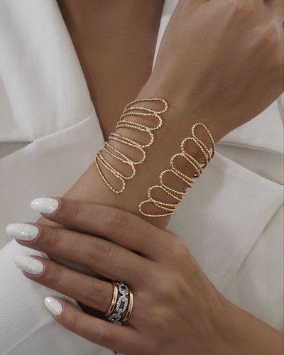 بنگل زنانه طرح طلای نانو رنگ ثابت