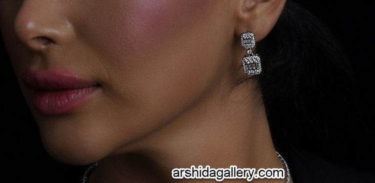 نیم ست زنانه طرح جواهر تنیسی نگینی زیرکونیا نانو رنگ ثابت