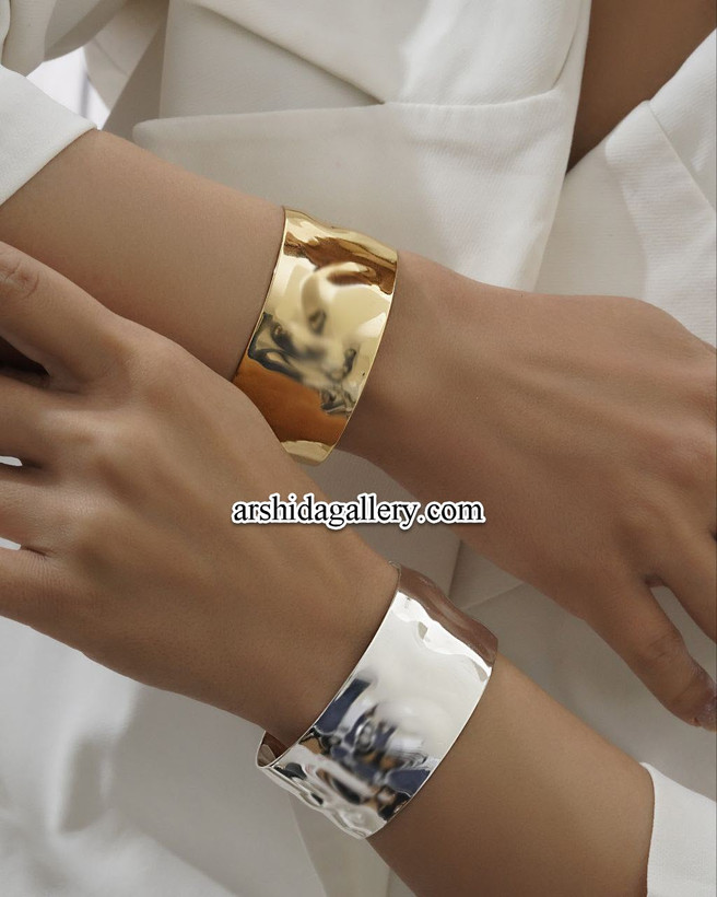 بنگل مینیمال آینهای با آبکاری طلا و نقره، ضد حساسیت