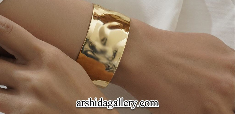 بنگل مینیمال آینهای با آبکاری طلا و نقره، ضد حساسیت