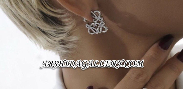 گوشواره مسترکوالیتی لوئِوه با آبکاری رادیوم و نگینهای زیرکونیا