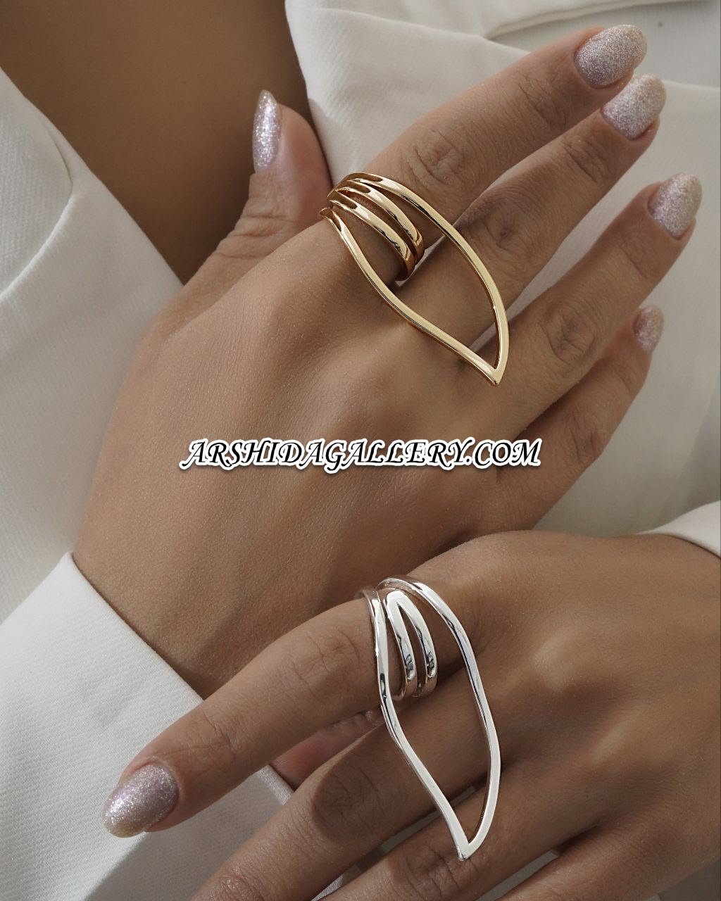 انگشتر مینیمال با آبکاری طلا و نقره و پوشش نانو