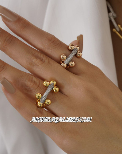 انگشتر زنانه تیفانی با آبکاری طلای ۱۸ عیار و رنگبندی جذاب