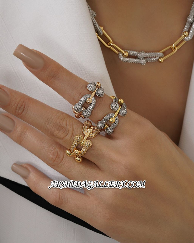 انگشتر زنانه تیفانی با آبکاری طلای ۱۸ عیار و رنگبندی جذاب