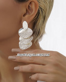 گوشواره زنانه طلا و سیلور مینیمال با آبکاری نقره