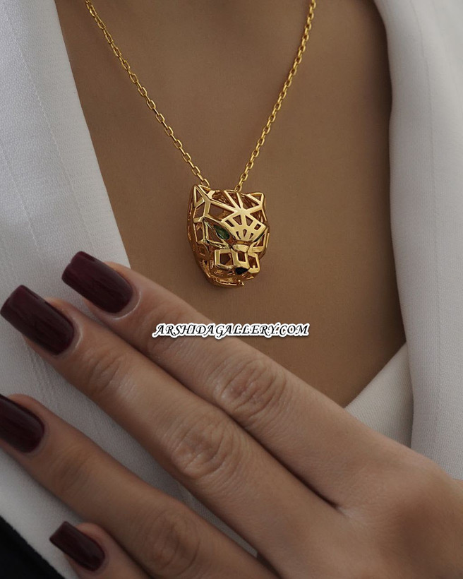 گردنبند زنانه مسترکوالیتی پنتر کارتیر با آبکاری رادیوم و طلای ۱۸ عیار