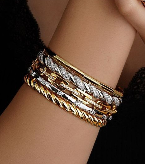 بنگل زنانه پورتوفینو با آبکاری طلای ۱۸ عیار و رادیوم