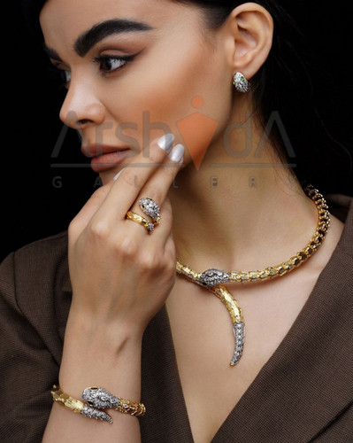 ست زنانه مار بولگاری تک دور طرح طلا نانو رنگ ثابت