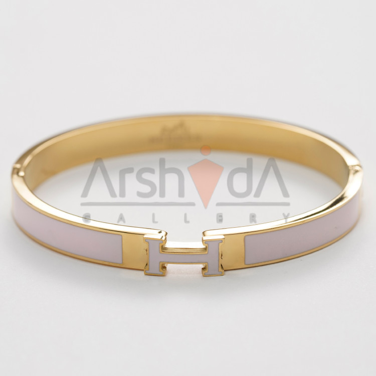 دستبند زنانه هرمس با طراحی لوکس میناکاری صورتی