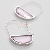 گوشواره زنانه کریستالی سوارووسکی با پایه استیل حک شده آبکاری طلای 18 عیار و رادیوم نانو رنگ ثابت