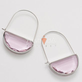 گوشواره زنانه کریستالی سوارووسکی با پایه استیل حک شده آبکاری طلای 18 عیار و رادیوم نانو رنگ ثابت