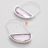 گوشواره زنانه کریستالی سوارووسکی با پایه استیل حک شده آبکاری طلای 18 عیار و رادیوم نانو رنگ ثابت