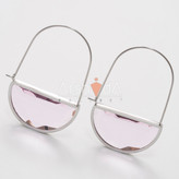 گوشواره زنانه کریستالی سوارووسکی با پایه استیل حک شده آبکاری طلای 18 عیار و رادیوم نانو رنگ ثابت