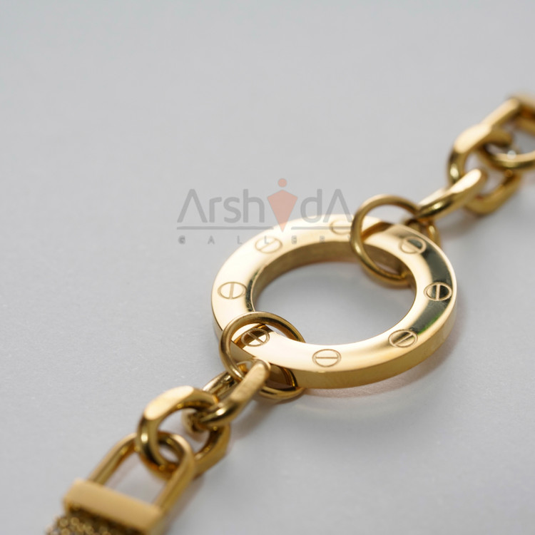 ست کارتیر مدل لئا با زنجیر ظریف چندرشتهای و آبکاری طلا ۱۸ عیار