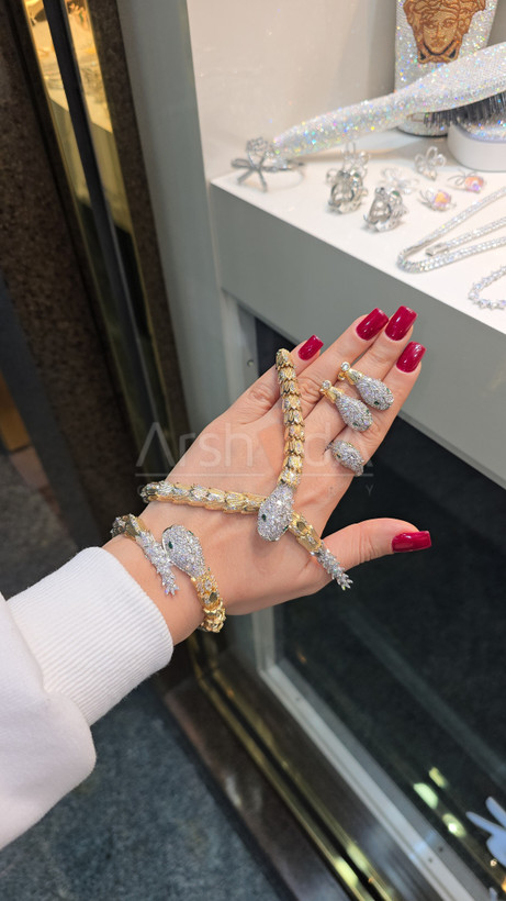 سرویس زنانه مار بولگاری منعطف با آبکاری طلا و رادیوم