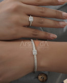 ست زنانه دستبند و انگشتر نگیندار با آبکاری طلا ۱۸ عیار و پوشش نانو