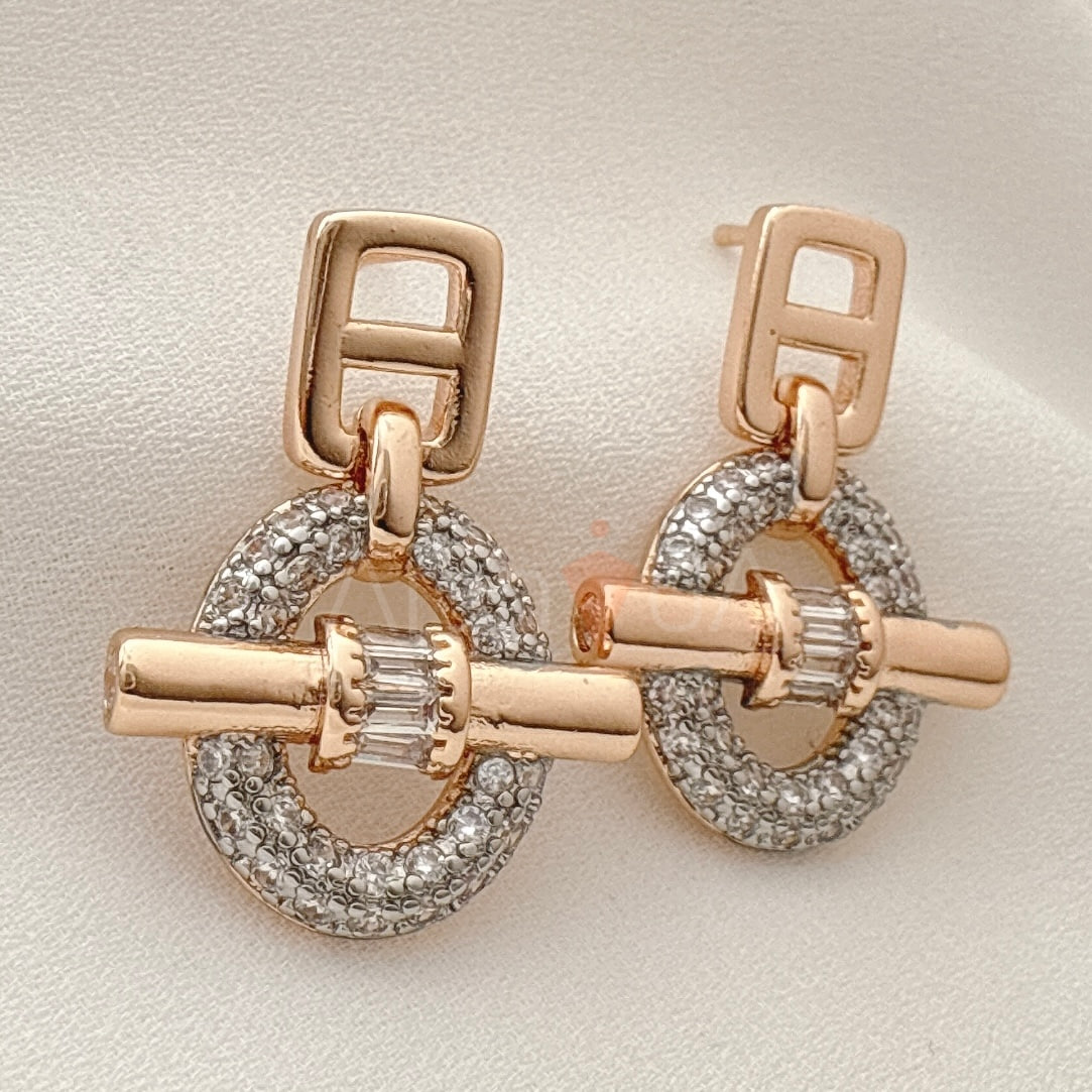 کالکشن زیورآلات زنانه هرمس شامپاینی با آبکاری طلا و رادیوم رنگ ثابت