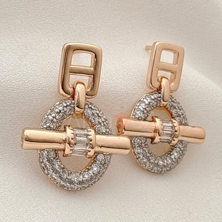 کالکشن زیورآلات زنانه هرمس شامپاینی با آبکاری طلا و رادیوم رنگ ثابت