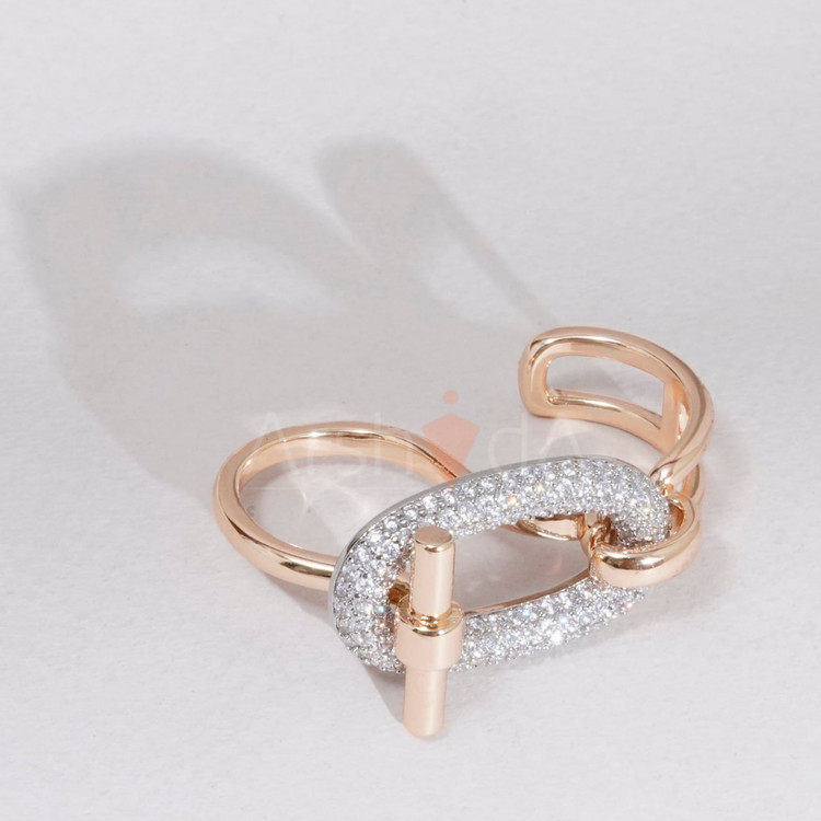 کالکشن زیورآلات زنانه هرمس شامپاینی با آبکاری طلا و رادیوم رنگ ثابت