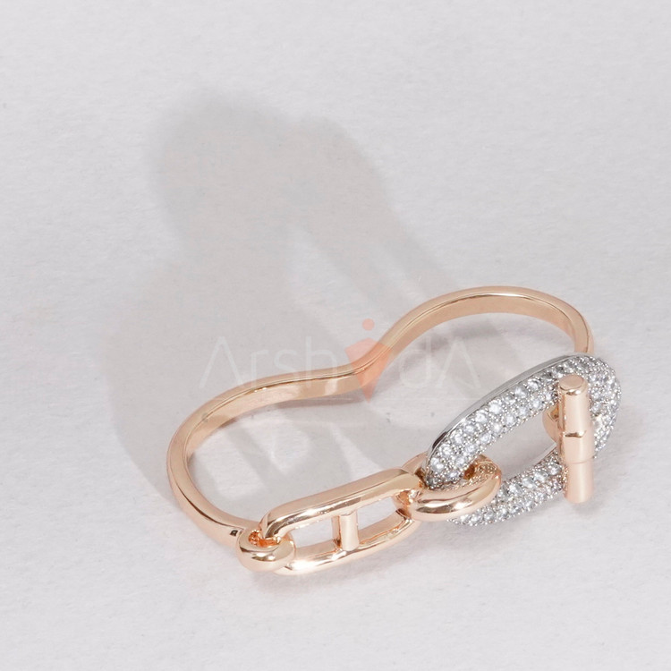 کالکشن زیورآلات زنانه هرمس شامپاینی با آبکاری طلا و رادیوم رنگ ثابت