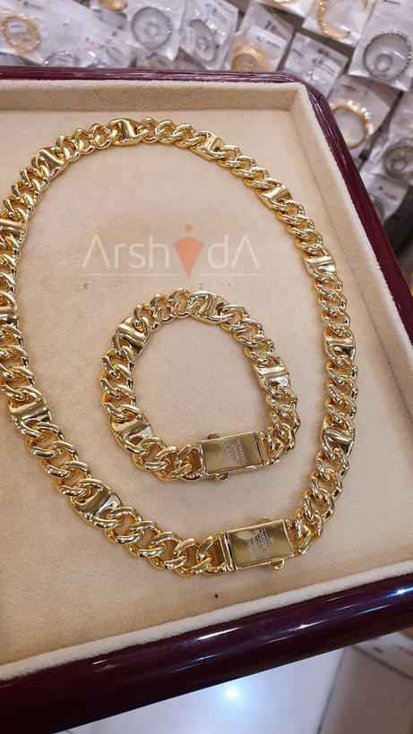 ست گردنبند و دستبند موناکوچین وارداتی آبکاری طلا ۱۸ عیار و نانو پولیش تک