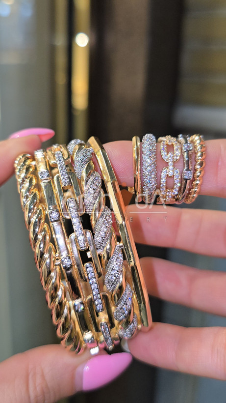 ست بنگل و انگشتر زنانه پورتوفینو با آبکاری طلای ۱۸ عیار و رادیوم رنگ ثابت