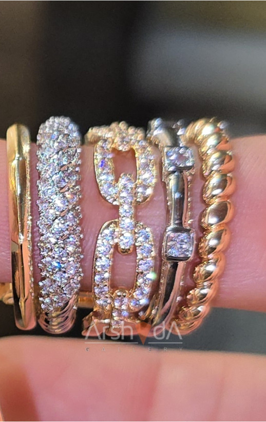 انگشتر زنانه پورتوفینو با آبکاری طلای ۱۸ عیار و رادیوم