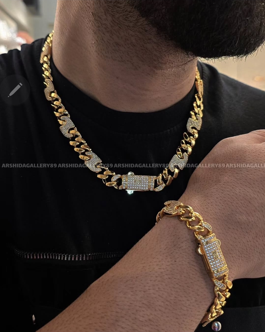 ست گردنبند و دستبند انگشتر گوشواره موناکوچین وارداتی آبکاری طلا ۱۸ عیار و نانو پولیش تک با نگین