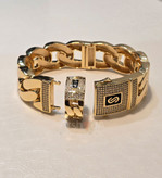 ست زنانه دستبند و انگشتر موناکو با نگین زیرکونیوم و آبکاری طلا ۱۸ عیار