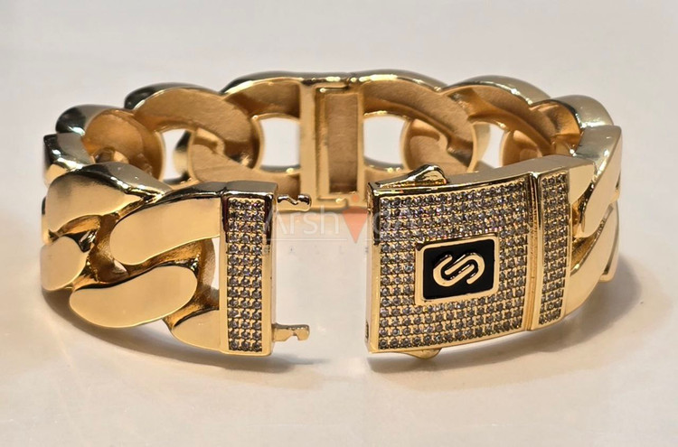 ست زنانه دستبند و انگشتر موناکو با نگین زیرکونیوم و آبکاری طلا ۱۸ عیار