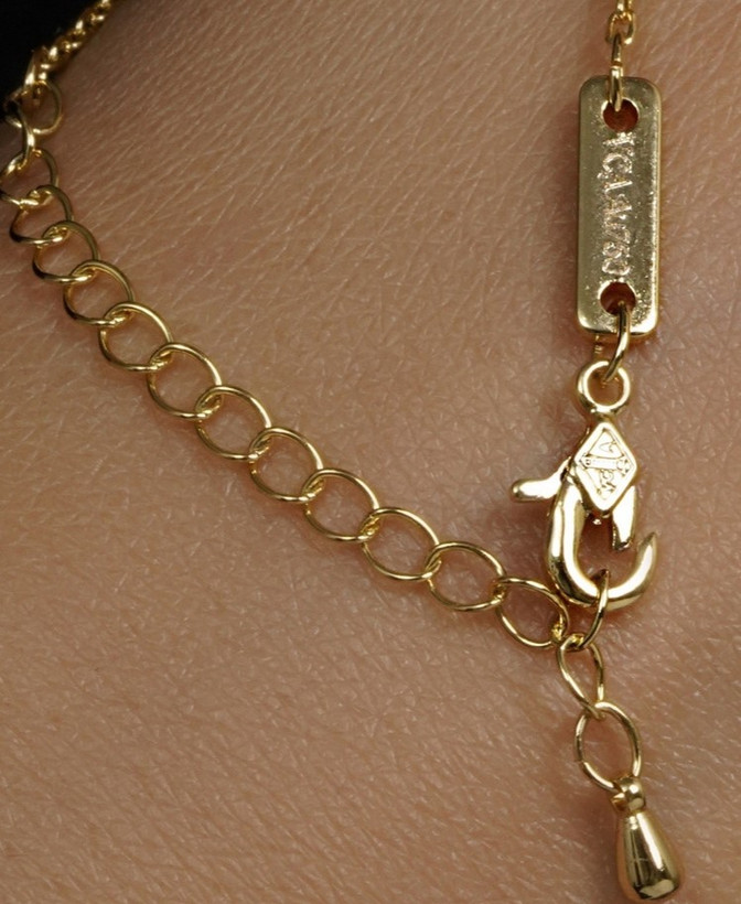 نیمست زنانه ونکلیف مدل Alhambra با سنگ طبیعی اونیکس و آبکاری طلا ۱۸ عیار مسترکوالیتی