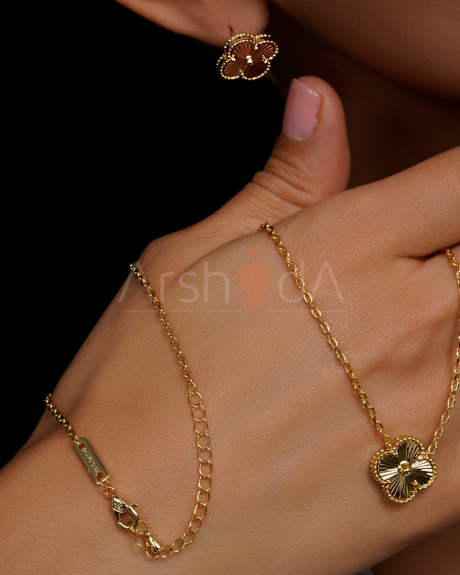 نیمست زنانه ونکلیف مدل Alhambra تراش با آبکاری طلا ۱۸ عیار و رادیوم مسترکوالیتی