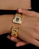 ست زنانه دستبند و انگشتر موناکو با نگین زیرکونیوم و آبکاری طلا ۱۸ عیار