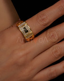 ست زنانه دستبند و انگشتر موناکو با نگین زیرکونیوم و آبکاری طلا ۱۸ عیار