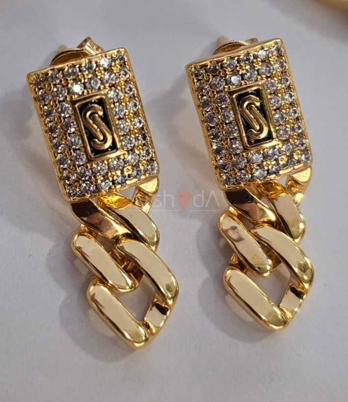 ست گردنبند و دستبند انگشتر گوشواره موناکوچین وارداتی آبکاری طلا ۱۸ عیار و نانو پولیش تک با نگین