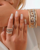 بنگل و انگشتر زنانه پورتوفینو با آبکاری طلای ۱۸ عیار و رادیوم