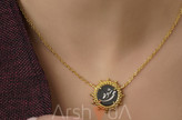 گردنبند زنانه طرح تایپوگرافی میشود با قاب خورشیدی و آبکاری طلا