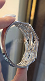 ست دستبند بنگل و انگشتر نقرهای طرح بامبو کارتیر سه لاین با نگینهای درخشان و آبکاری رادیوم
