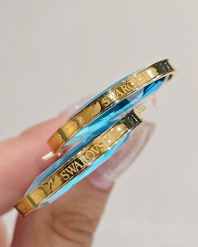 گوشواره استیل سواروسکی با آبکاری طلای ۱۸ عیار