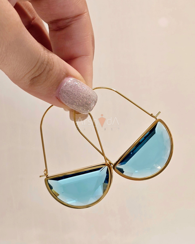 گوشواره استیل سواروسکی با آبکاری طلای ۱۸ عیار