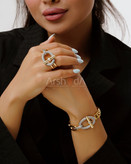 سرویس زنانه هرمس با طراحی لوکس، آبکاری طلا ۱۸ عیار یا رادیوم نگین زیرکونیوم