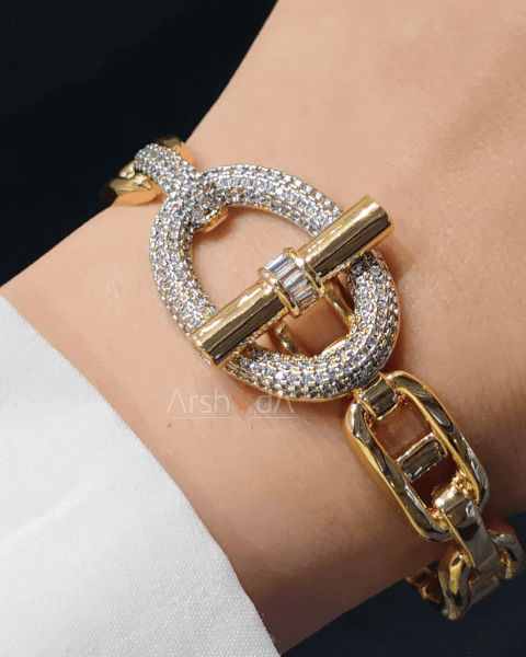 سرویس زنانه هرمس با طراحی لوکس، آبکاری طلا ۱۸ عیار یا رادیوم نگین زیرکونیوم