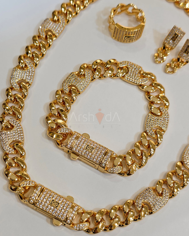 سرویس لوکس موناکو چین آبکاری طلای ۱۸ عیار نگین اتریشی